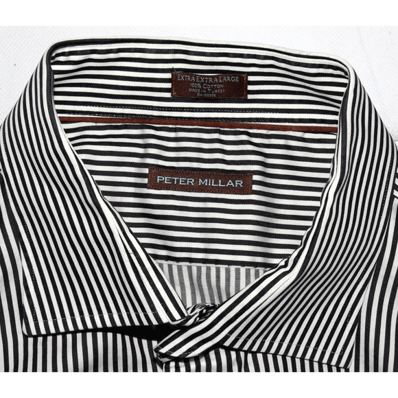 Peter Millar Men's Long Sleeve Button Front Striped‎ Shirt Size 2XL - Picture 7 of 8